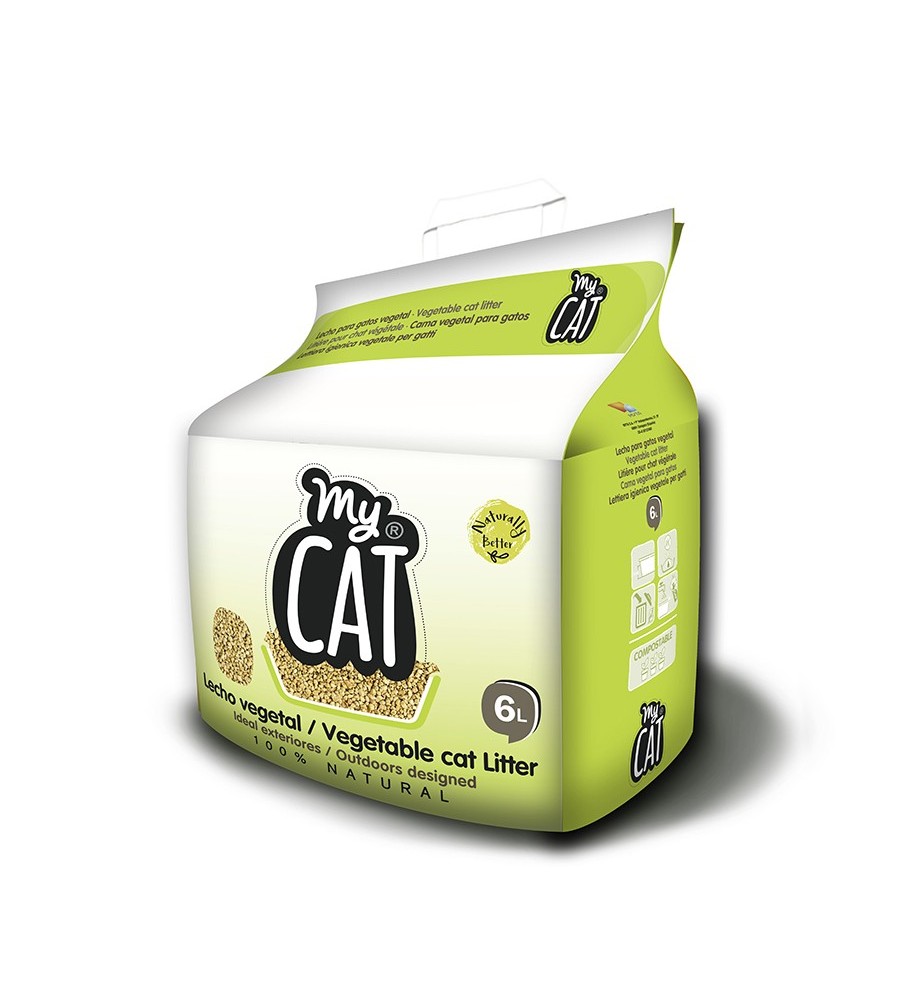Lecho vegetal para gatos de maiz granulado myCat