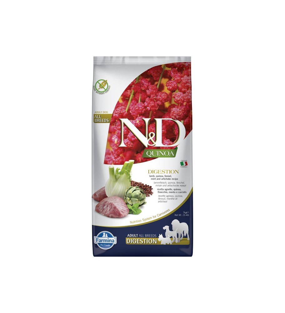 N&D Libre de Cereal Quinoa Digestion Cordero