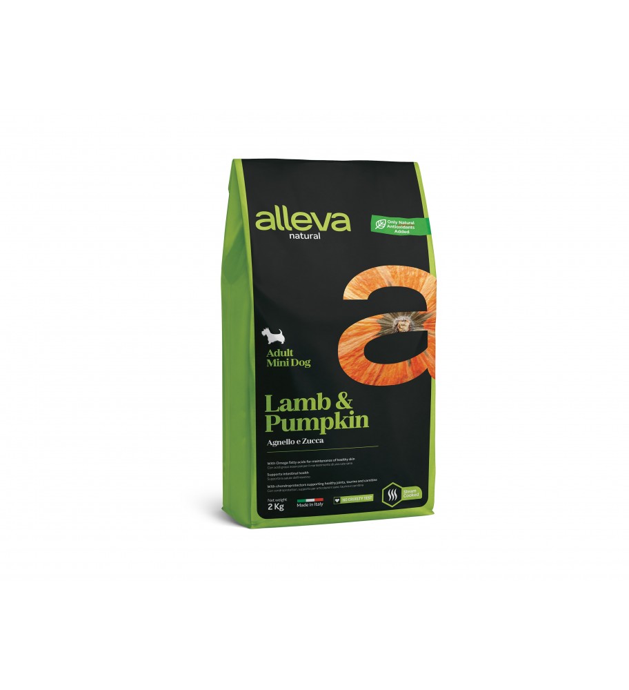 Adulto Cordero y Calabaza Mini . Alimento completo para perros adultos de talla pequeña y extra pequeña