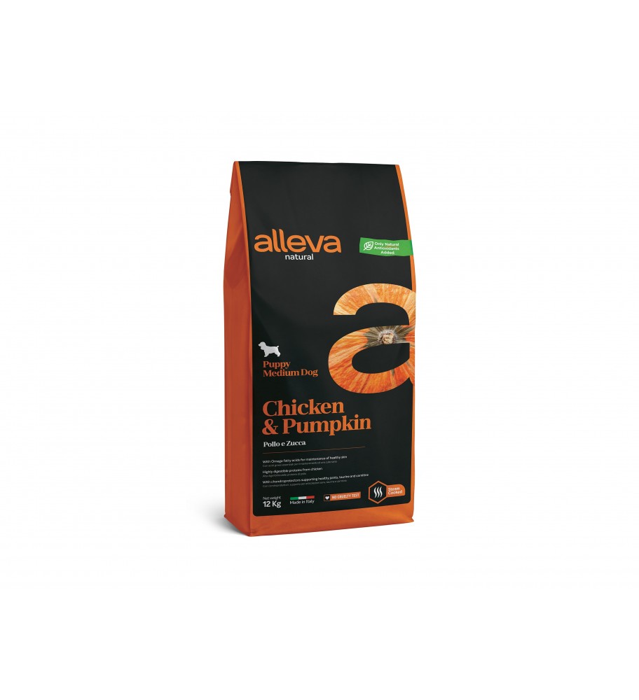 Alleva Natural Puppy Chicken & Pumpkin Medium 12 Kg